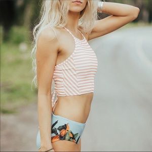 Albion Fit Peachy Keen Switchback Swim Crop Top